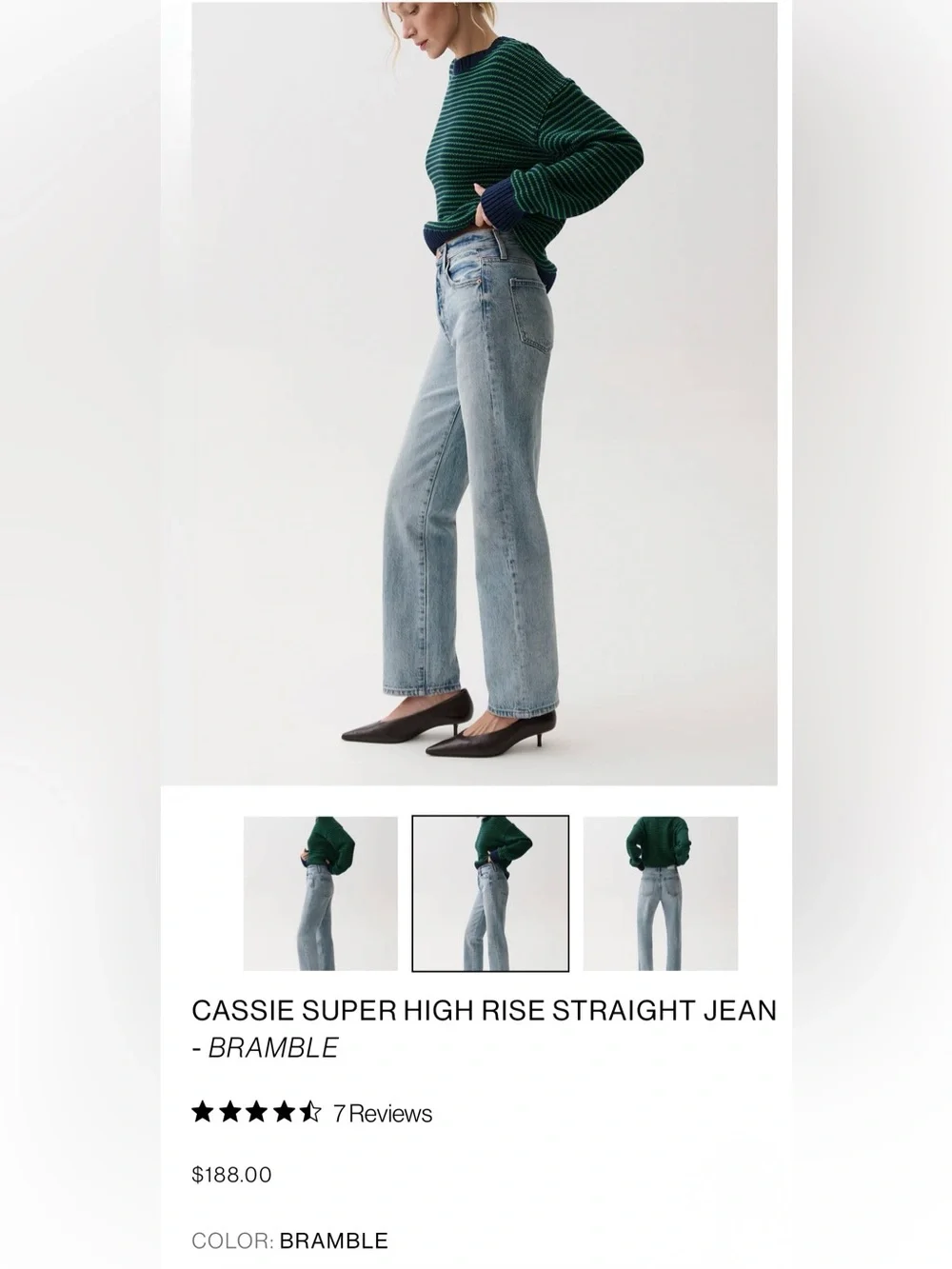 NEW PISTOLA Cassie Super High Rise Straight Jeans Bramble - Picture 4 of 16